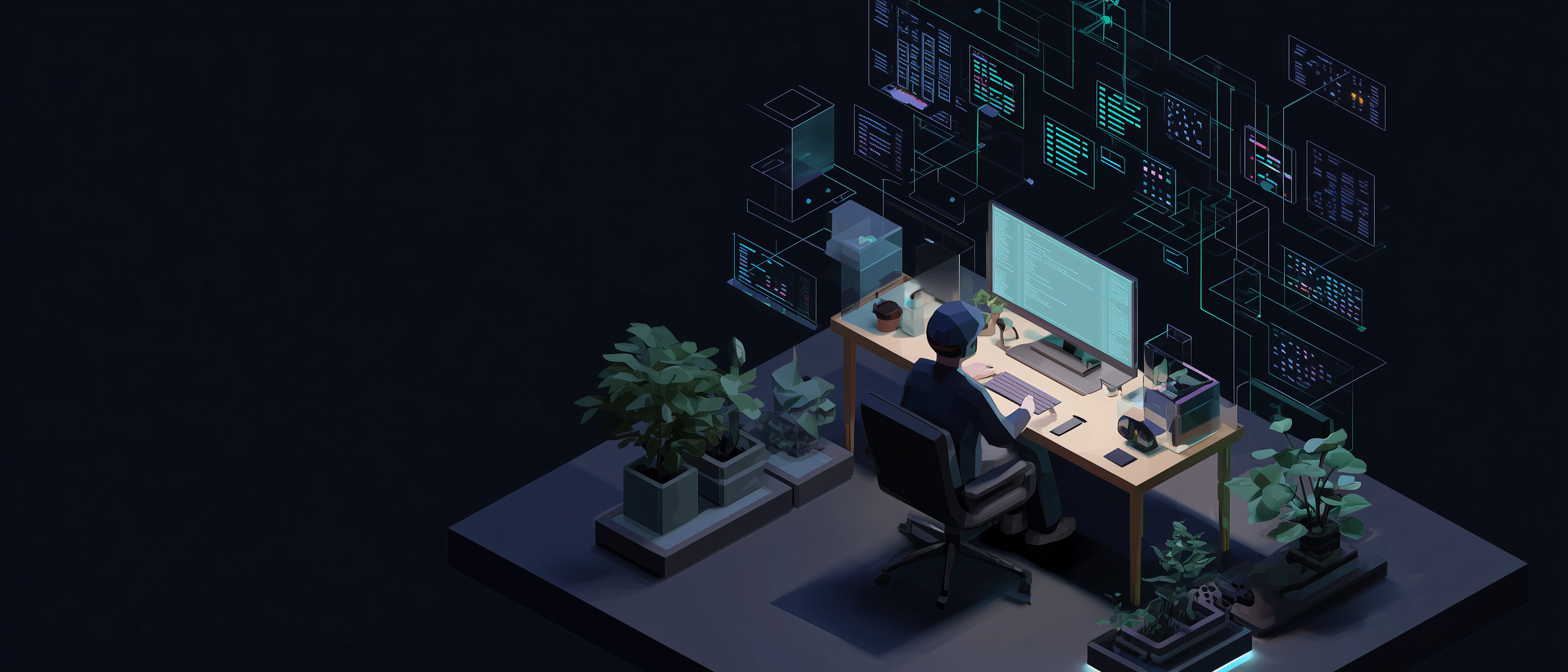 Ilustración isométrica de una plataforma digital para operaciones de comercio electrónico